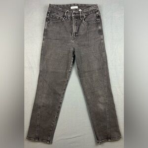 Good America Women’s Size 6/28 Straight Twisted Seam Jeans Black Wash